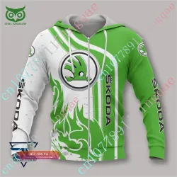 Унисекс худи Skoda: Оверсайз свитшот унисекс для мужчин и женщин с аниме принтом и молнией, харадзюку стиль, с возможностью кастомизации логотипа