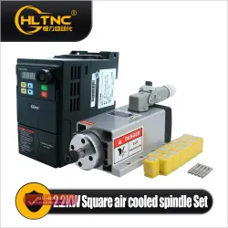 Шпиндель ER20 2.2 кВт с воздушным охлаждением 24000 об/мин 220В для ЧПУ станков: гравировка, фрезерная обработка дерева и рекламы