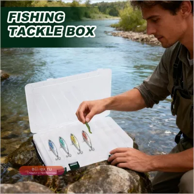 Водонепроницаемый ящик для рыболовных приманок с двойной стороны и большим объемом