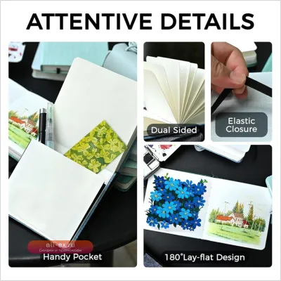 Скетчбук для акварели SSR 4.7x4.7 дюйма, 2 шт., 24 листа, хлопок, 300 г/м²