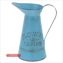 Винтажная железная ваза для цветочных композиций в ретро стиле