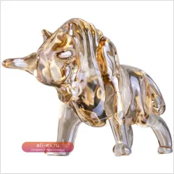 Шикарная статуэтка быка из шампанского хрусталя – подарок для ценителей искусства