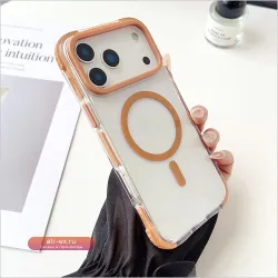 Прозрачный чехол Dual-Protection для iPhone 17 Air Pro Max с усиленными углами и поддержкой MagSafe