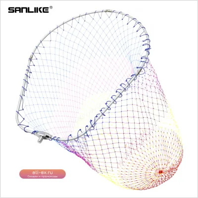 Складная рыболовная сеть SANLIKE с раздвижной рамой из алюминиевого сплава и нейлоновой сеткой (12 мм)
