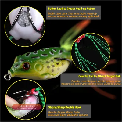 Рыболовная приманка Goture Frog Lure 5.5см, 12.5г, силиконовая, топвотер, для змееголова