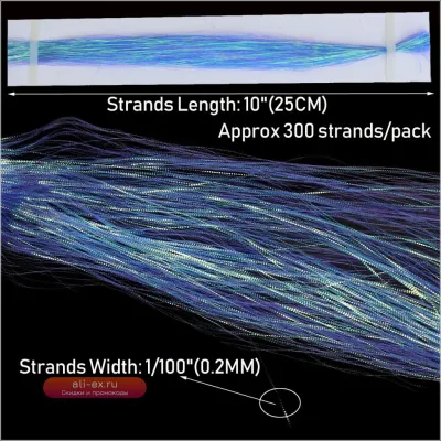 5pack Gliss Glow Flashbou Strands Fish Scales Flash Bucktail Spinnerbait Fishing Lure