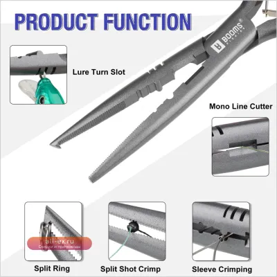 Плоскогубцы для рыбалки Booms Fishing XW10 23см, экстрактор крючков, нержавеющая сталь