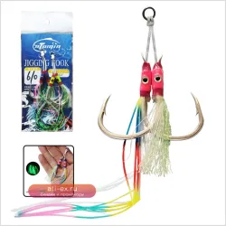 Двойные крючки для джиггинга AS 10 пар (морская вода, антикоррозийные, сильные)