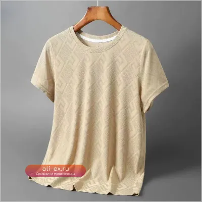 Мужская футболка с коротким рукавом и круглым воротом из жаккарда "Luxury New"