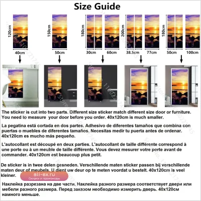 Водостойкие обои-стикер на дверь холодильника с полным покрытием, большой размер, под заказ