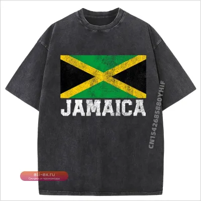 Мужская футболка унисекс Plus Size "Ямайка Флаг Гордость" Classic Washed