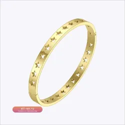 Браслет-манжета ENFASHION "Полые звезды" из нержавеющей стали с золотым покрытием для женщин, подарок подруге