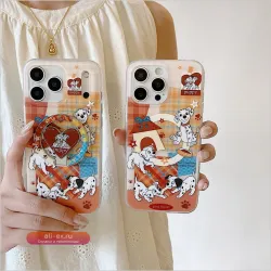 Чехол для iPhone 17/16/15/14 Pro Max с магнитной подставкой "Пятнистая собака", антиударный