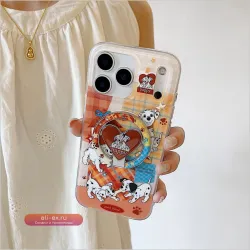 Чехол для iPhone 17/16/15/14 Pro Max с магнитной подставкой "Пятнистая собака", антиударный