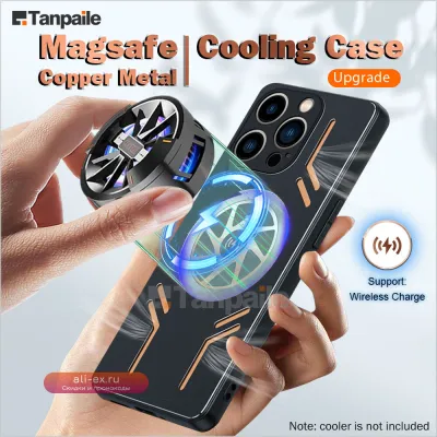 Металлическая охлаждающая чехол-накладка с беспроводной зарядкой MagSafe для iPhone 16/15/14/13/12/11 Pro Max Plus X XR XS