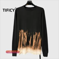 Футболка мужская Dark RO Style с принтом "Пламя": весенне-осенняя, хлопок, свободный крой