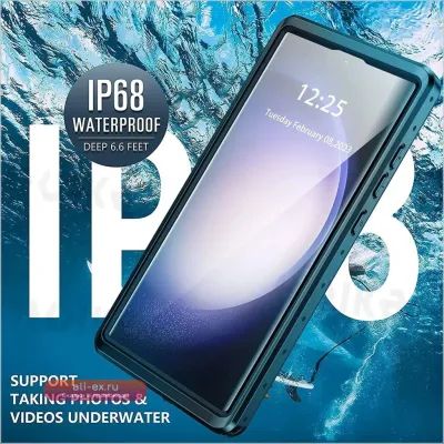 Водонепроницаемый чехол для Samsung S25 Ultra, S24 Ultra, S24 FE, S22, A15, A56, A55, A14, A16 IP68
