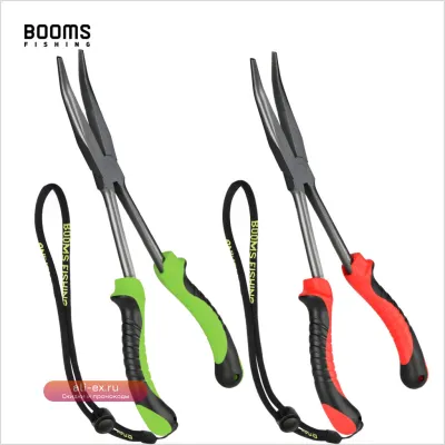 Рыболовные плоскогубцы Booms Fishing F05 28см с экстрактором крючка, антипотерянным ремешком, углеродистая сталь, для морской рыбалки