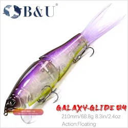 B&U RISER JACK 184мм 2.5oz Плавающая топвотер приманка для басса S-образной формы