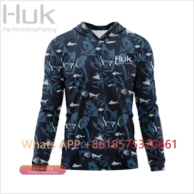 Футболка с длинным рукавом HUK Gear для рыбалки с защитой от солнца
