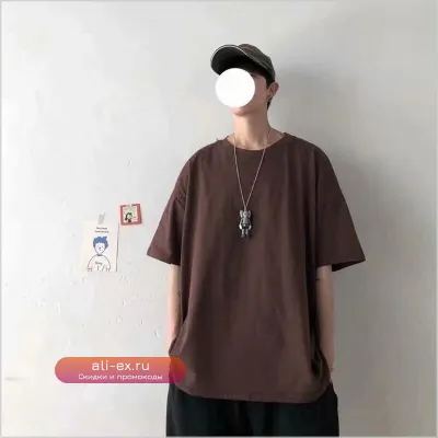 Футболка мужская летняя Simplicity All-match однотонная больших размеров в корейском стиле