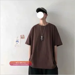 Футболка мужская летняя Simplicity All-match однотонная больших размеров в корейском стиле