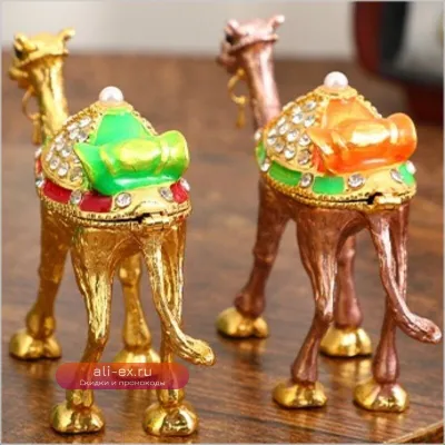 Шкатулка для мини-украшений с инкрустацией драгоценными камнями, органайзер в форме изысканного верблюда, держатель для серег и колец, уникальный подарок на праздник