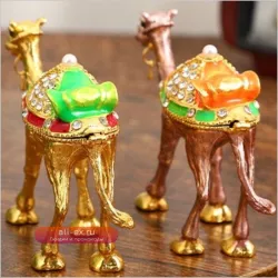Шкатулка для мини-украшений с инкрустацией драгоценными камнями, органайзер в форме изысканного верблюда, держатель для серег и колец, уникальный подарок на праздник