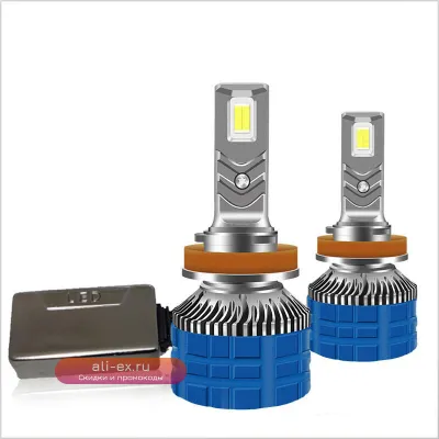 LED автомобильные фары 6000K H1 H7 H4 9005 HB3 9006 HB4 H8 H11 с двойной медной трубкой