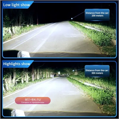 LED автомобильные фары 6000K H1 H7 H4 9005 HB3 9006 HB4 H8 H11 с двойной медной трубкой