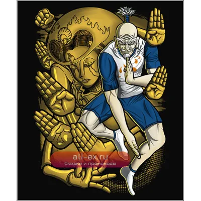 Футболка унисекс Hunter x Hunter "Айзек Нетеро" хлопковая аниме