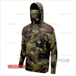 Защитная футболка с капюшоном для рыбалки и активного отдыха UPF 50+