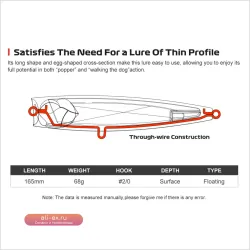 Поппер Noeby Bulldoze 165мм 68г для рыбалки
