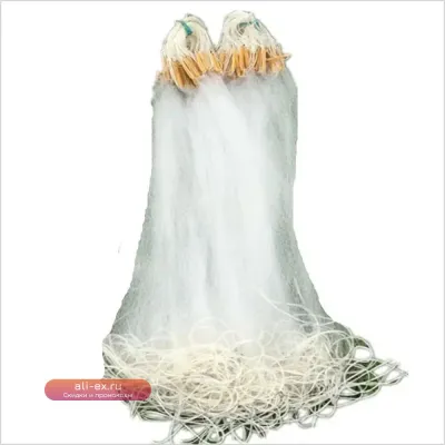 Рыболовная сеть POUI COME DREAM из мононити с грузилами, 3-слойная, глубина 1.2-2 м, длина 20-150 м