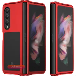 Металлическая ударопрочная рамка для Galaxy Z Fold 3 с мягким силиконовым бампером