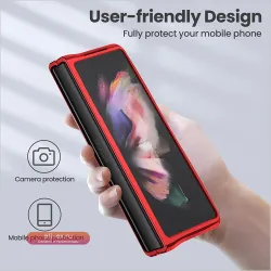 Металлическая ударопрочная рамка для Galaxy Z Fold 3 с мягким силиконовым бампером