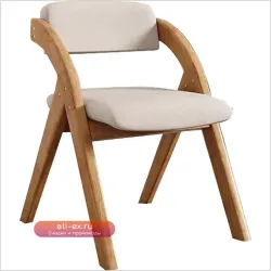 Складной стул для столовой из массива дерева, мягкий и комфортный