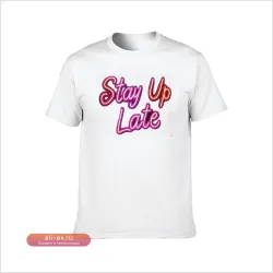 Футболка "Stay Up Late" с неоновым принтом