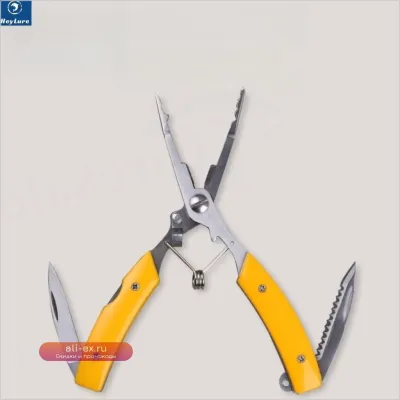 Многофункциональные рыболовные плоскогубцы из нержавеющей стали с резаком, ножницами и экстрактором