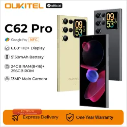 OUKITEL C62 Pro Смартфон Android 15, 6.88" HD+, Unisoc T615, 24GB RAM, 256GB ROM, 5150mAh, NFC