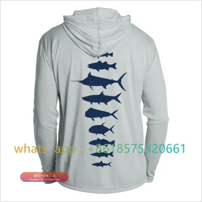 Мужская рубашка для рыбалки с длинным рукавом и защитой от УФ