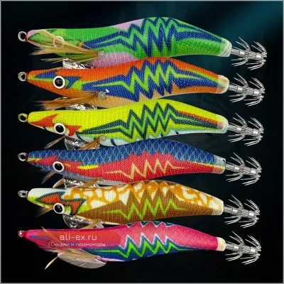 Приманка для рыбалки Lure Shining Wood Shrimp Kit с 3D покрытием