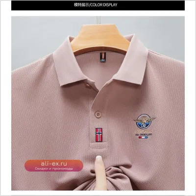 Летняя мужская поло из 100% хлопка с вышивкой