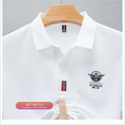 Летняя мужская поло из 100% хлопка с вышивкой