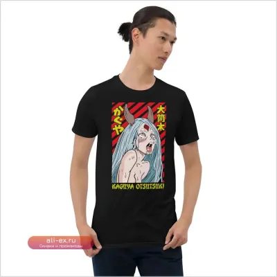 Футболка унисекс Kaguya Anime Manga с японскими иероглифами