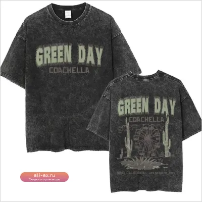 Футболка Washed Vintage Green Day Classic Gothic Rock