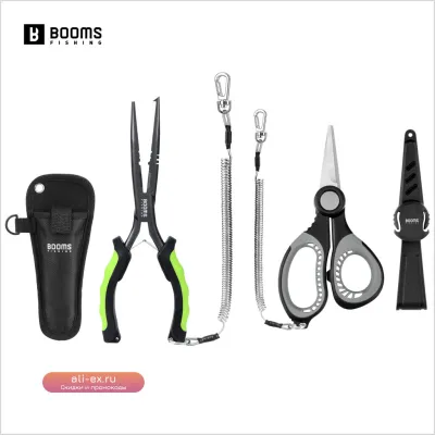 Многофункциональные плоскогубцы для рыбалки Booms Fishing S06F03 из нержавеющей стали с ножницами для лески