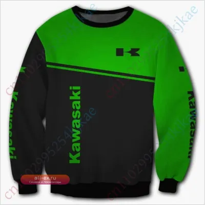 Толстовка Kawasaki для мужчин: аниме стиль, уличная мода, унисекс