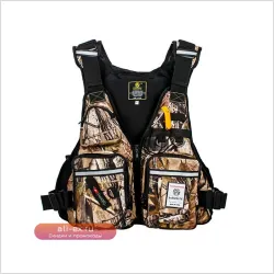 Спасательный жилет для рыбалки с регулируемым размером и водонепроницаемыми карманами