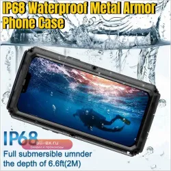 Алюминиевый силиконовый чехол-броня для iPhone 16 Pro Max Plus с защитой IP68